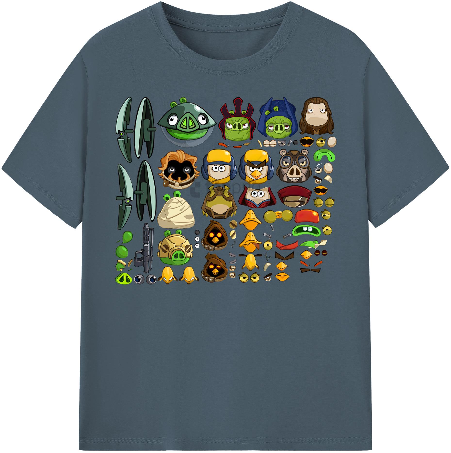 （画像用） Angry Birds アングリーバード 綿100％半袖Tシャツ（フロントプリント）
